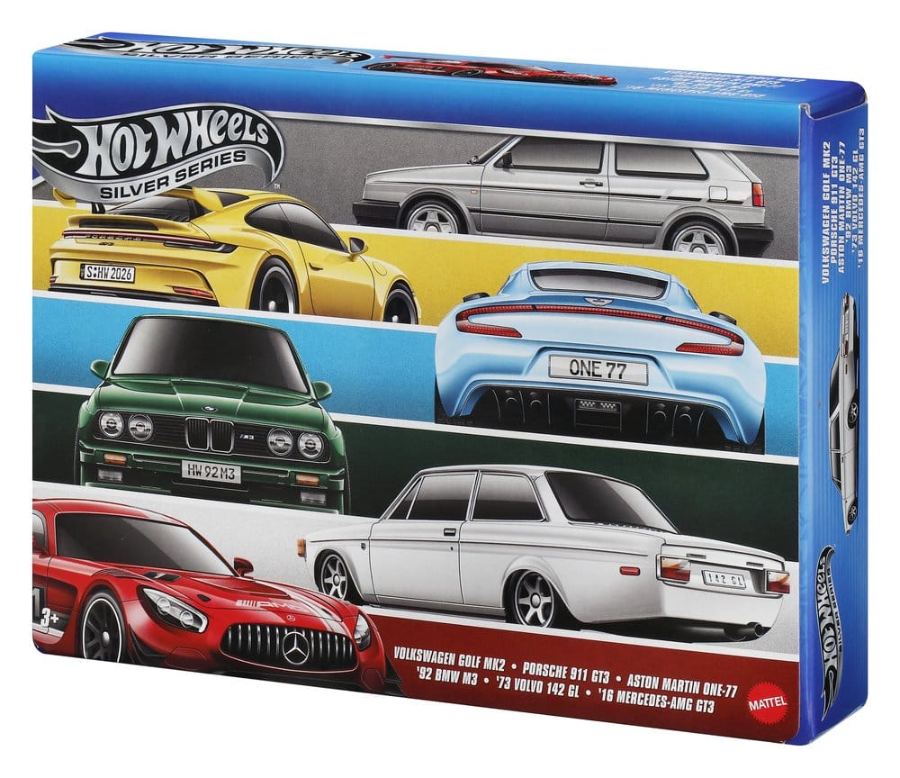 Hot Wheels Silver Series Die Cast Vehicle 6 Pack 1/64 Euro Style Mattel