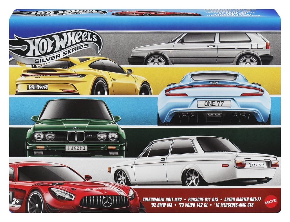 Hot Wheels Silver Series Die Cast Vehicle 6 Pack 1/64 Euro Style Mattel