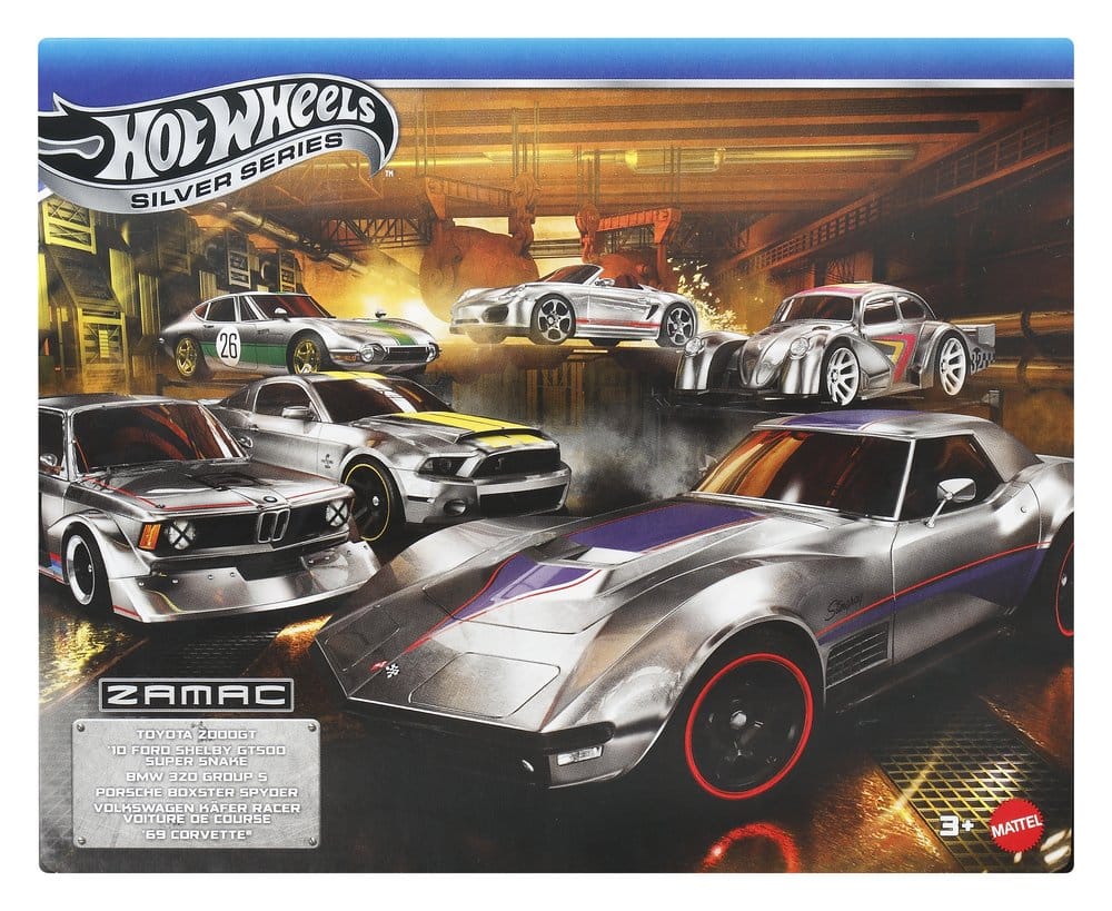 Hot Wheels Silver Series Die Cast Vehicle 6 Pack 1/64 ZAMAC Mattel