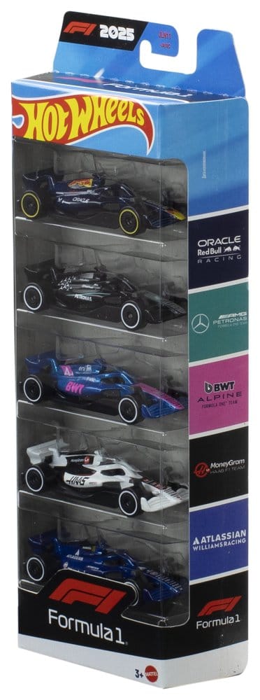 Formula 1 Hot Wheels Die Cast Vehicle 5 Pack 1 64 2025 Mattel