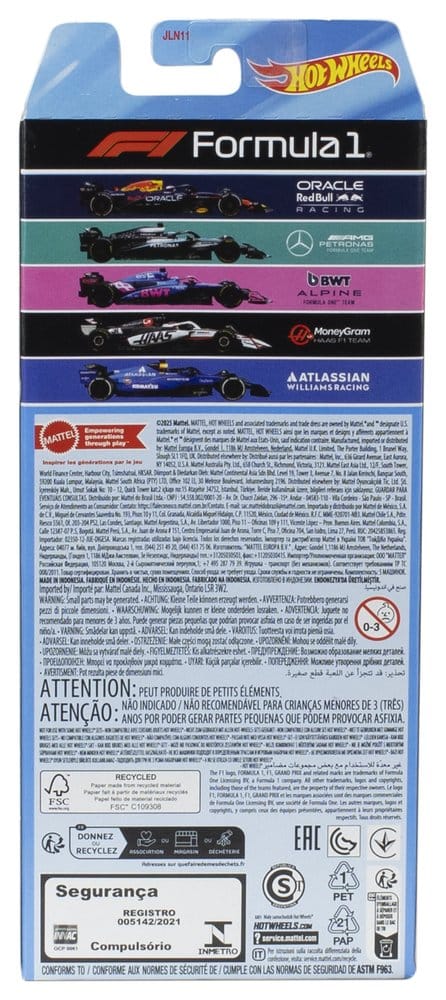 Formula 1 Hot Wheels Die Cast Vehicle 5 Pack 1 64 2025 Mattel
