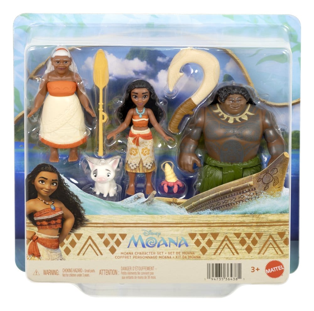Vaiana Action Figure 3 Pack Character Set Mattel