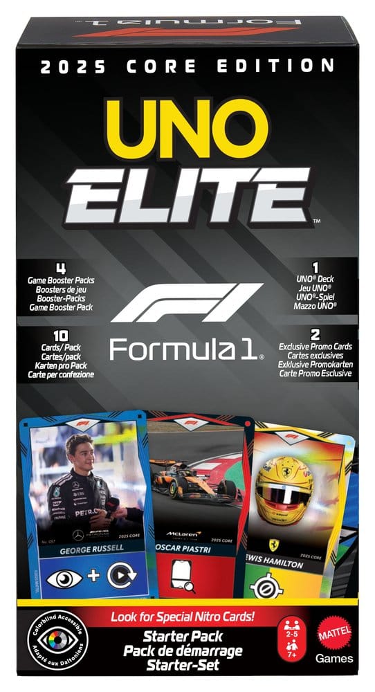 Formula 1 UNO Card Game Elite F1 Starter Set Mattel