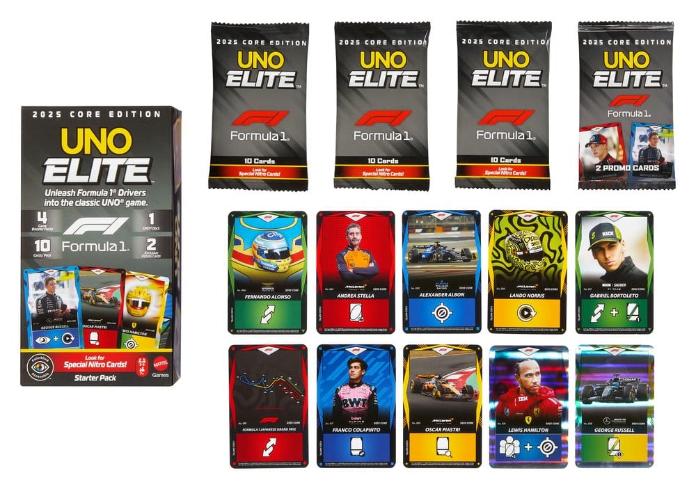 Formula 1 UNO Card Game Elite F1 Starter Set Mattel