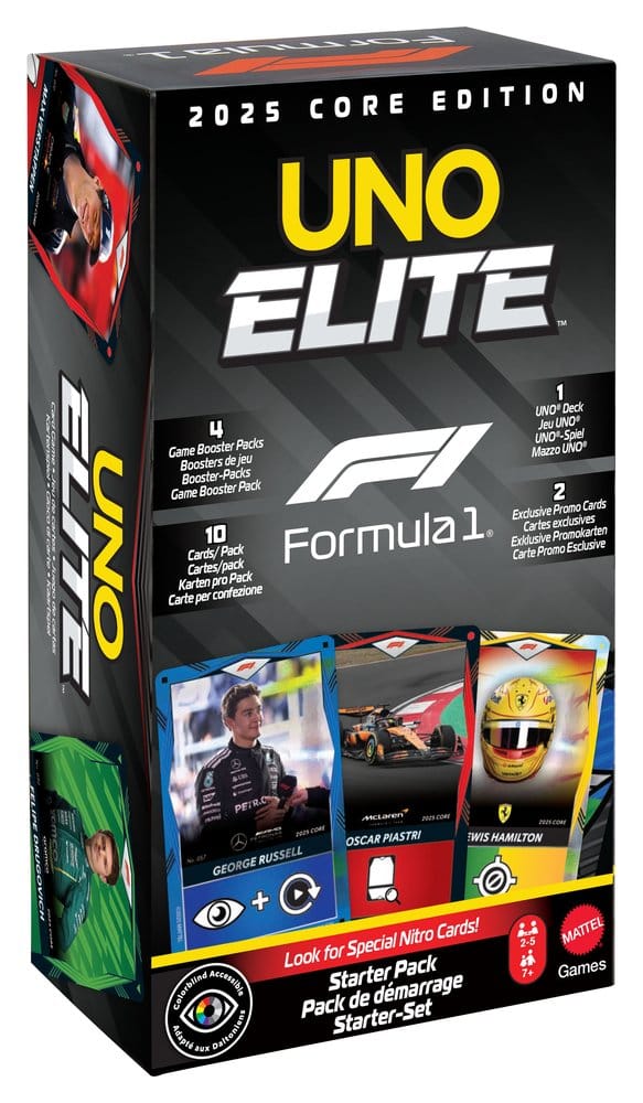 Formula 1 UNO Card Game Elite F1 Starter Set Mattel