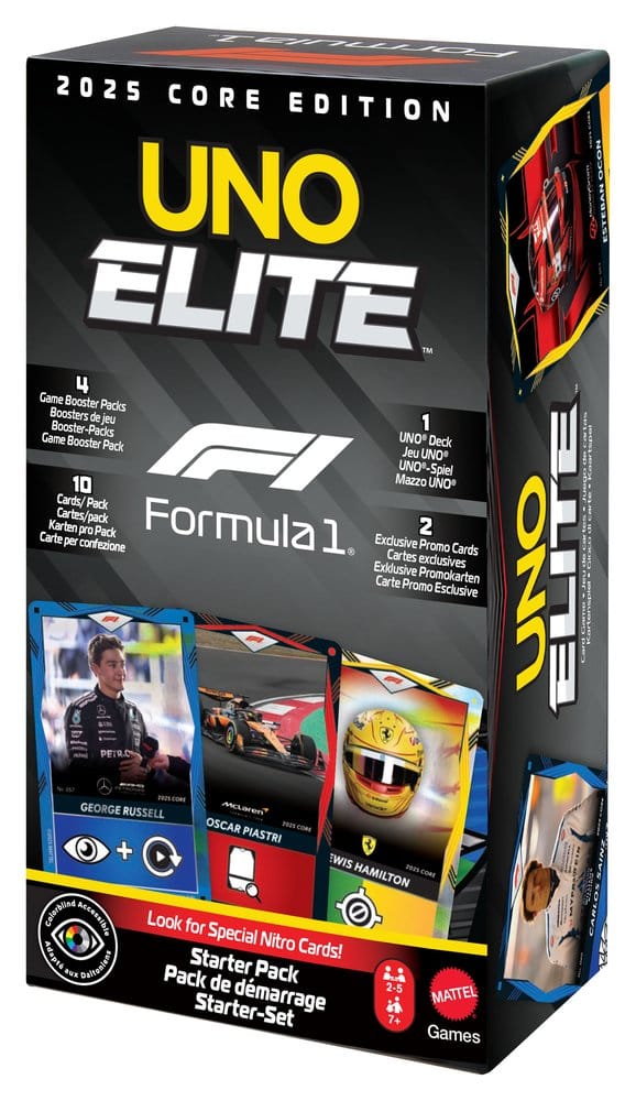Formula 1 UNO Card Game Elite F1 Starter Set Mattel