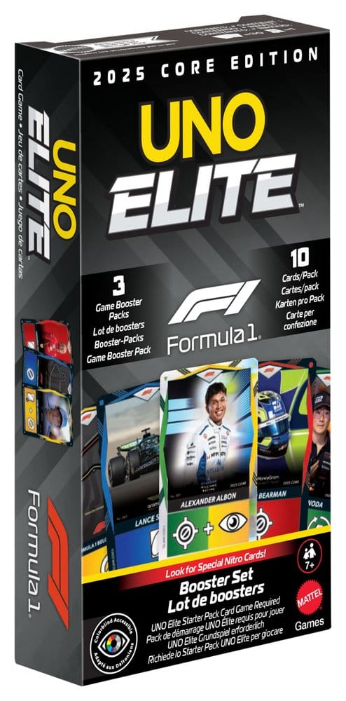 Formula 1 UNO Card Game Elite F1 Booster Set Mattel
