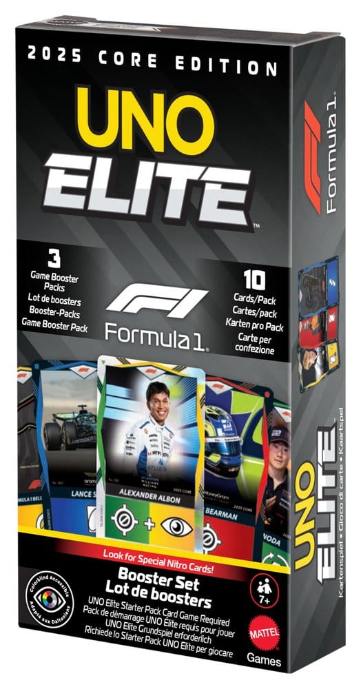Formula 1 UNO Card Game Elite F1 Booster Set Mattel