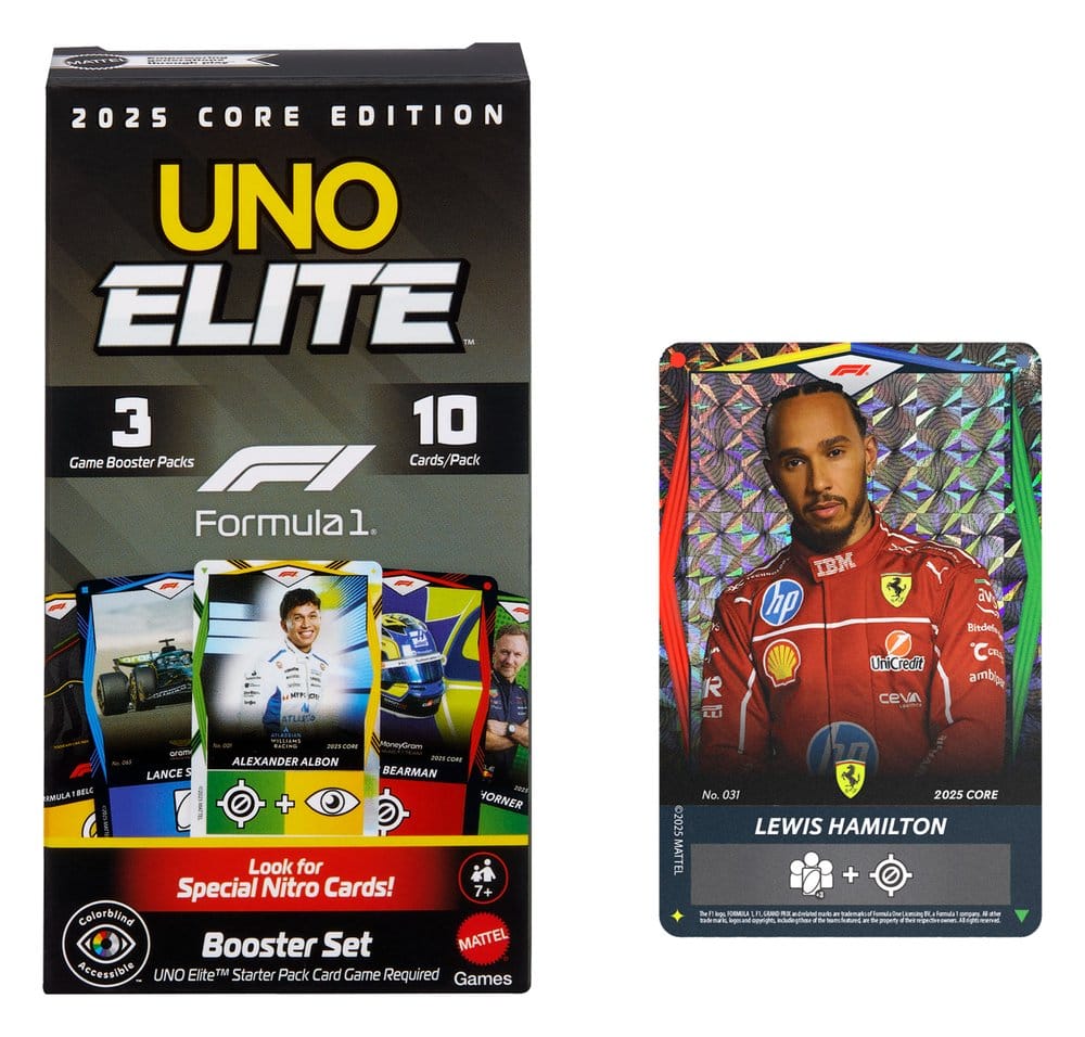 Formula 1 UNO Card Game Elite F1 Booster Set Mattel