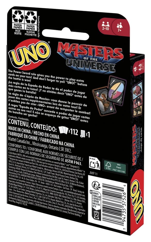 Masters of the Universe 2026 Movie UNO Card Game Mattel