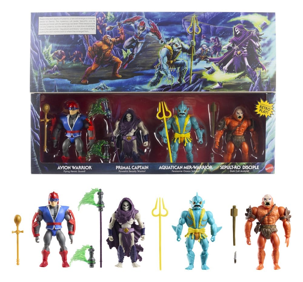 Masters of the Universe Origins Action Figure 4 Pack Battle for Subternia Mattel