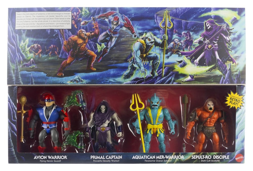 Masters of the Universe Origins Action Figure 4 Pack Battle for Subternia Mattel