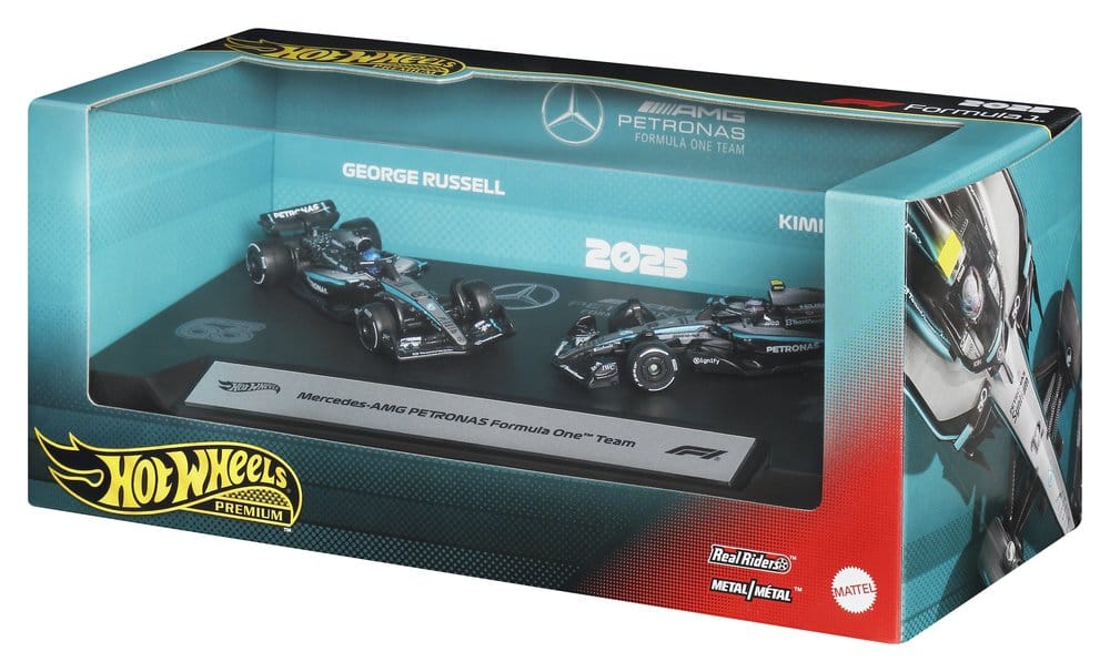 Formula 1 Hot Wheels Premium Die Cast Vehicle 2 Pack 1 64 Team Mercedes AMG PETRONAS Mattel