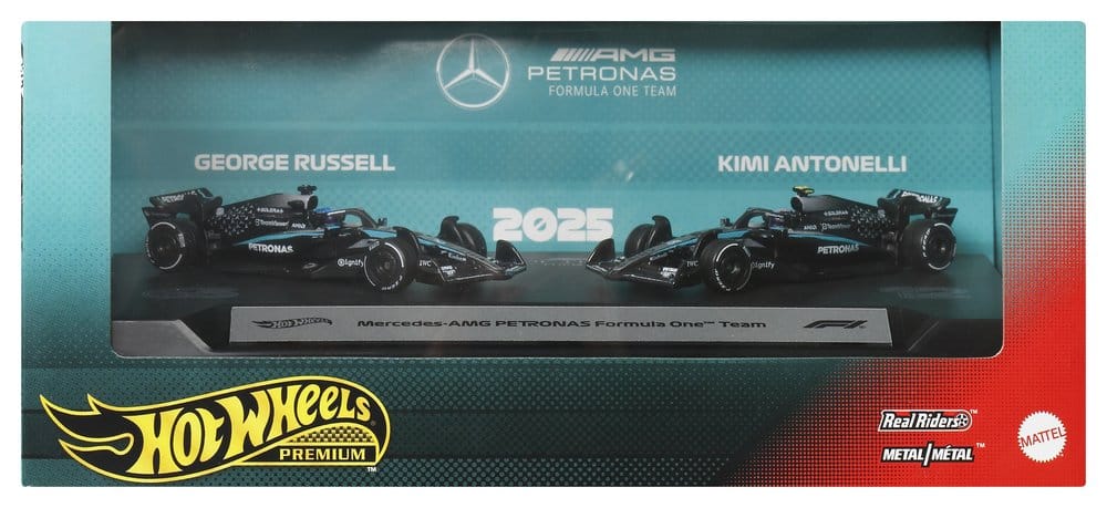 Formula 1 Hot Wheels Premium Die Cast Vehicle 2 Pack 1 64 Team Mercedes AMG PETRONAS Mattel