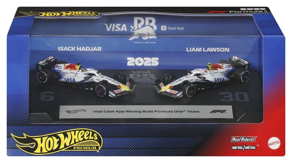 Formula 1 Hot Wheels Premium Die Cast Vehicle 2 Pack 1 64 Team Visa Cash App Racing Bulls Mattel