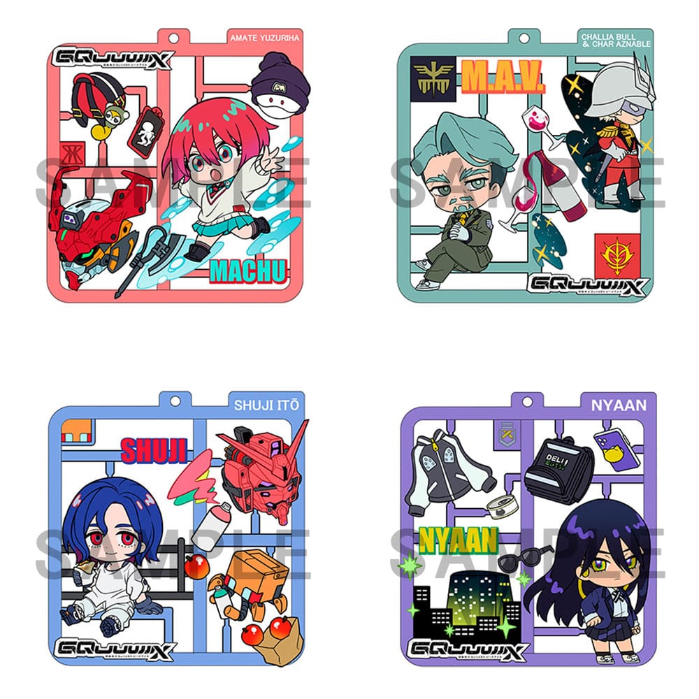 Mobile Suit Gundam GQuuuuuuX Plat Collection Keychain Assortment 4 Megahouse