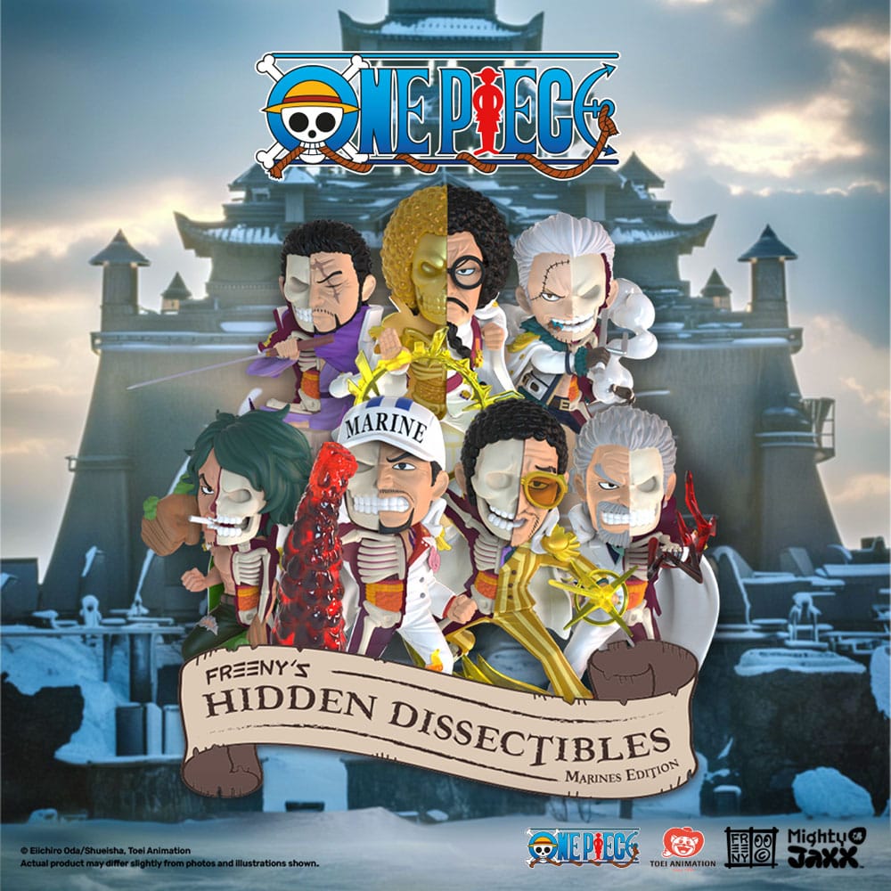 One Piece Freeny's Hidden Dissectables Marines Edition 4 inch Vinyl Figure Blind Box Display 6 Mighty Jaxx