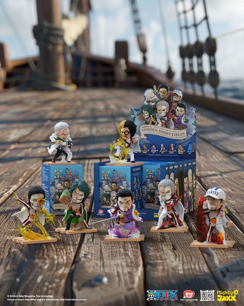 One Piece Freeny's Hidden Dissectables Marines Edition 4 inch Vinyl Figure Blind Box Display 6 Mighty Jaxx