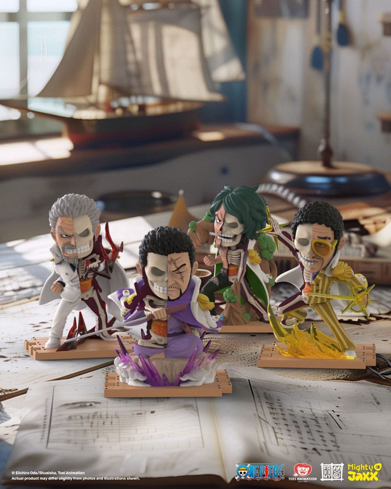 One Piece Freeny's Hidden Dissectables Marines Edition 4 inch Vinyl Figure Blind Box Display 6 Mighty Jaxx