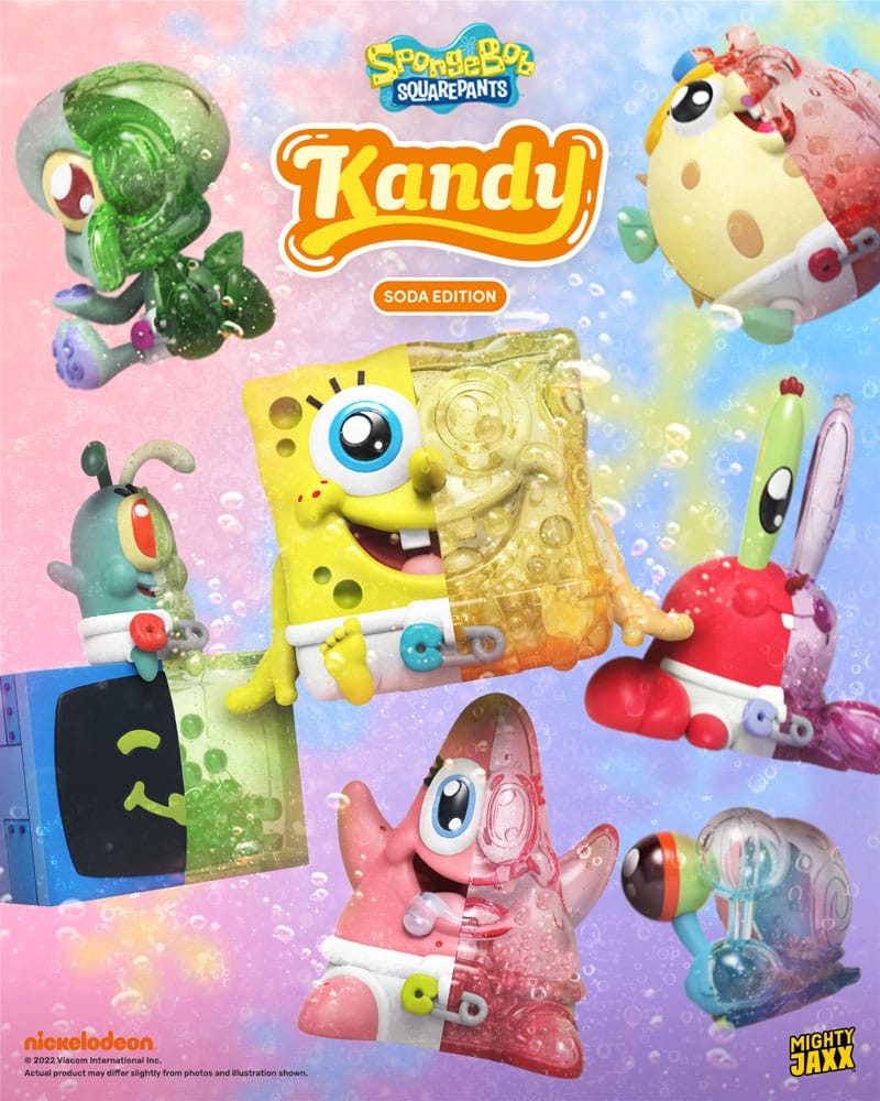 Spongebob Squarepants Blind Box Kandy x Jason Freeny Collection Spongebob Soda Edition Display 6 Mighty Jaxx