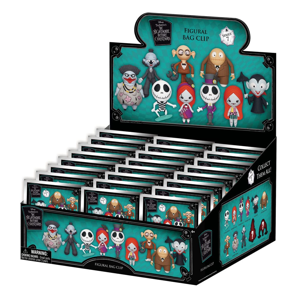 Nightmare before Christmas Charm 3D PVC Bag Clips Series 7 Display 24 Monogram Int.