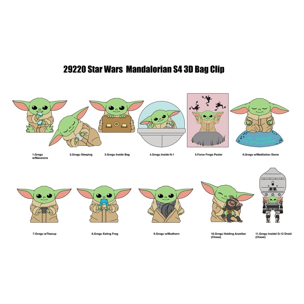 Star Wars 3D Foam Bag Clips Best of Grogu Series 1 Display 24 Monogram Int.
