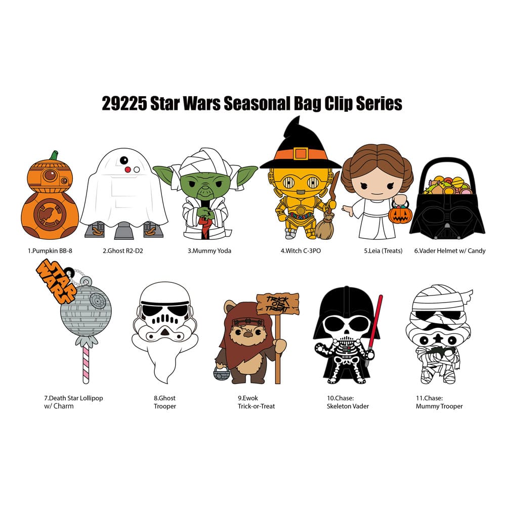 Star Wars 3D PVC Bag Clips Halloween Display 24 Monogram Int.