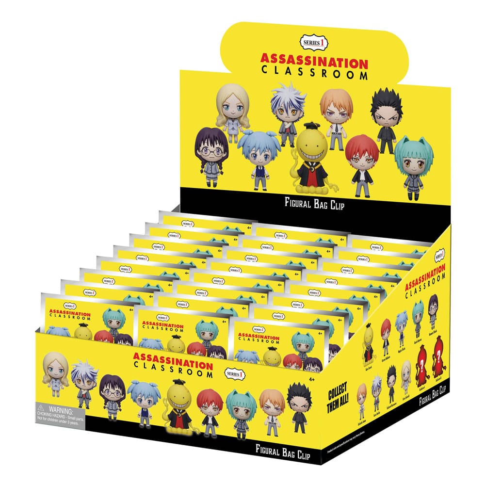Assassination Classroom 3D Foam Bag Clips Series 1 Display 24 Monogram Int.
