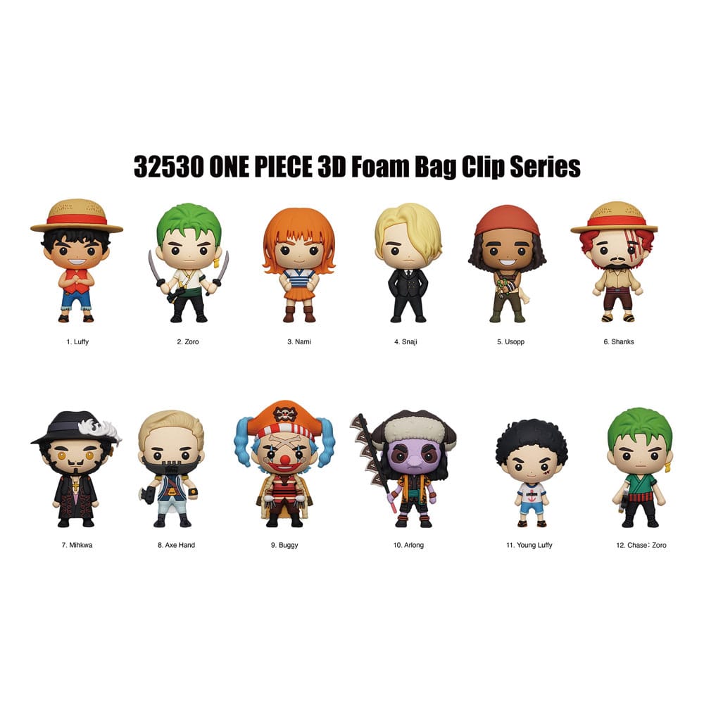 One Piece 3D PVC Bag Clips Netflix Series 1 Display 24 Monogram Int.