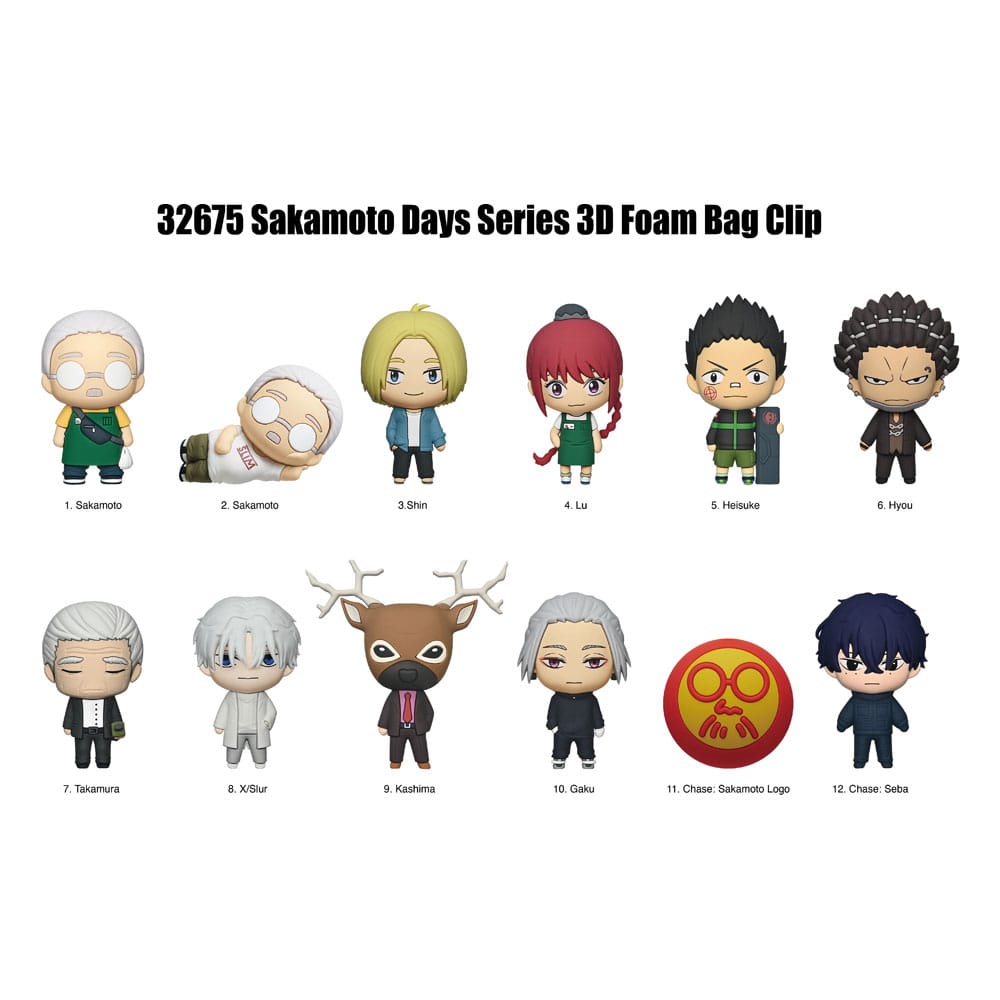 Sakamoto Days 3D Foam Bag Clips Series 2 Display 24 Monogram Int.