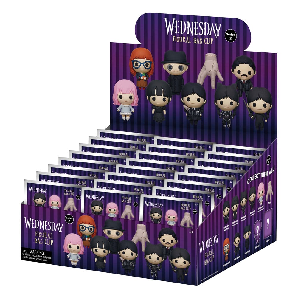 Wednesday 3D PVC Bag Clips Series 2 Display 24 Monogram Int.