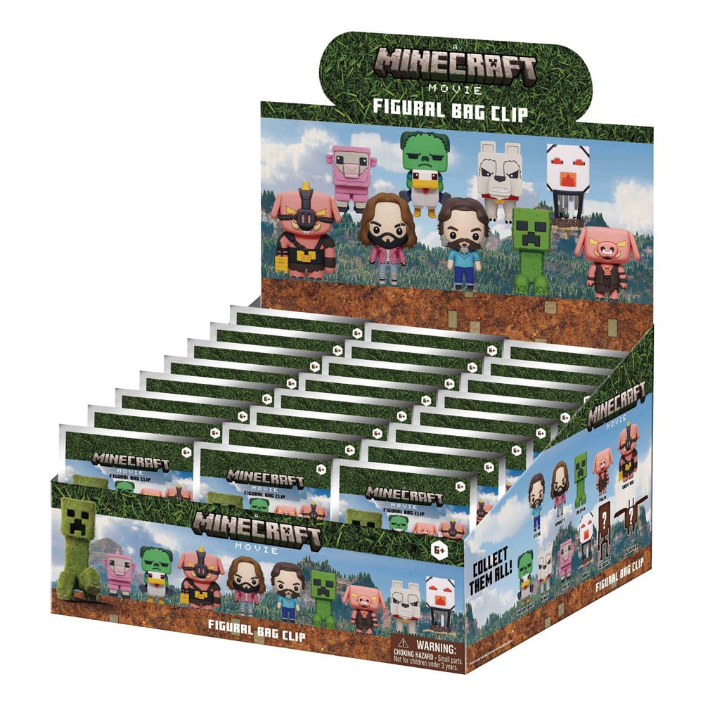 Minecraft 3D PVC Bag Clips Series 1 Display 24 Monogram Int.