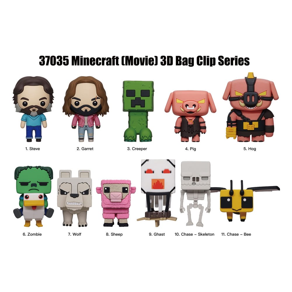 Minecraft 3D PVC Bag Clips Series 1 Display 24 Monogram Int.