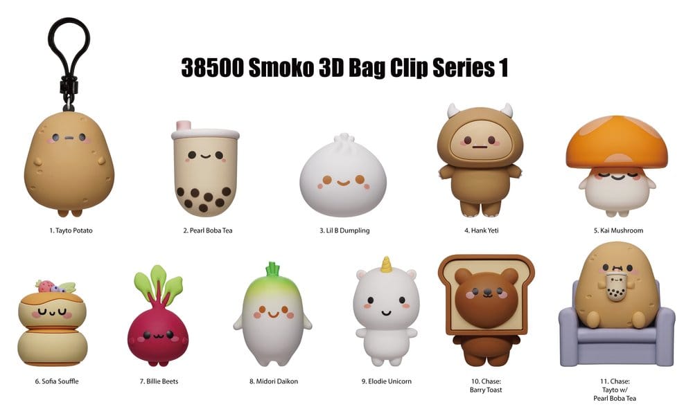 Smoko 3D Foam Bag Clips Serie 1 Display 24 Monogram Int.