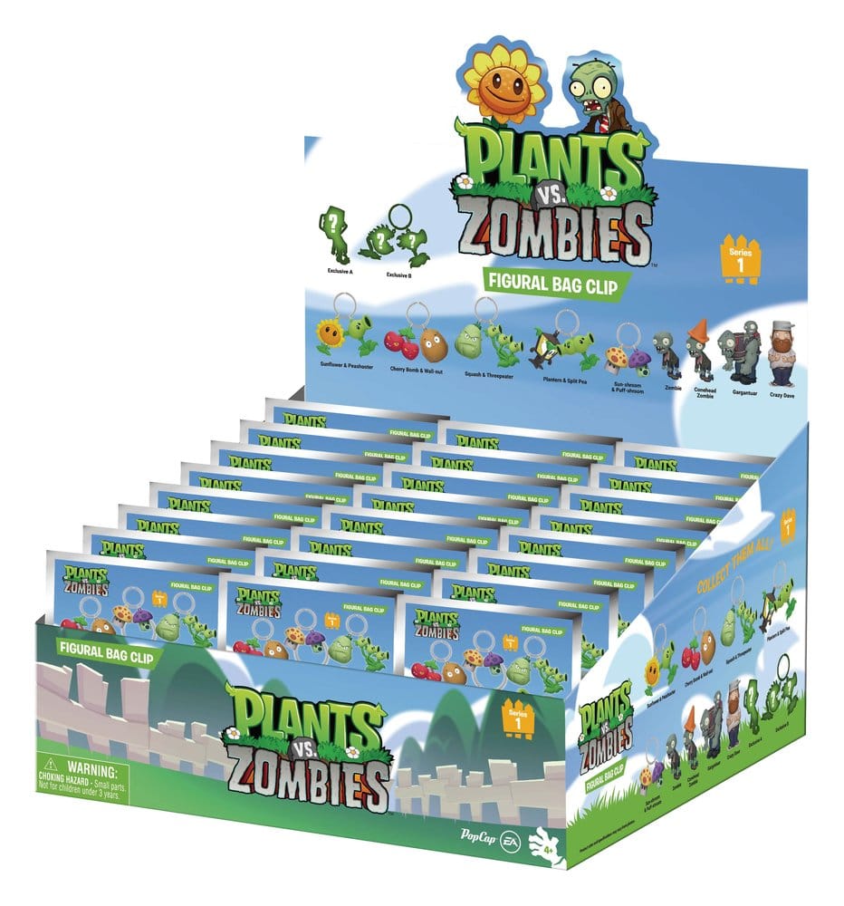 Plants vs. Zombies 3D Foam Bag Clips Serie 1 Display 24 Monogram Int.
