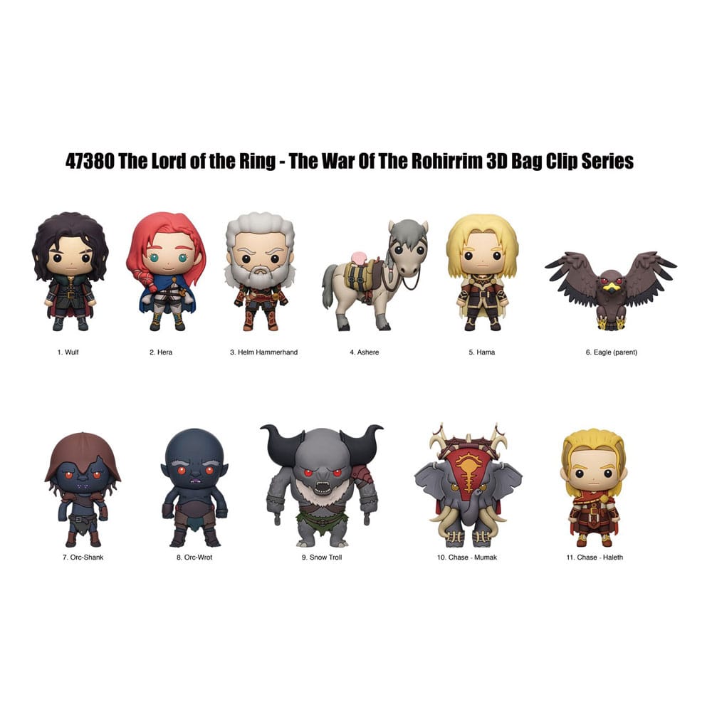 Lord of the Rings War of Rohirrim 3D PVC Bag Clips Display 24 Monogram Int.