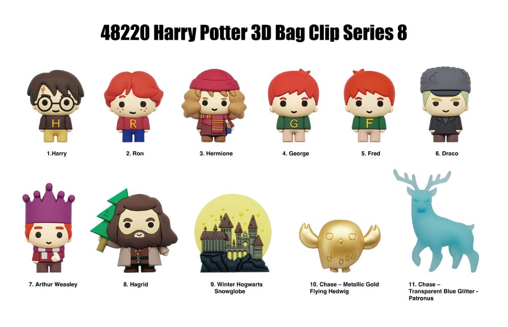 Harry Potter 3D PVC Bag Clips Series 8 Display 24 Monogram Int.