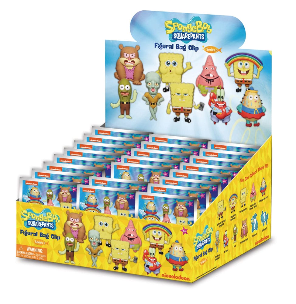 Nickelodeon Classics 3D PVC Bag Clips Series 5 SpongeBob SquarePants Display 24 Monogram Int.