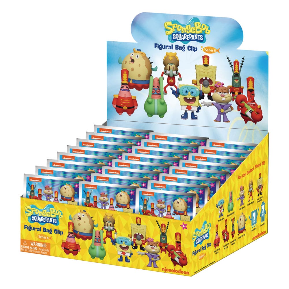 SpongeBob Squarepants 3D PVC Bag Clips Series 6 Display 24 Monogram Int.