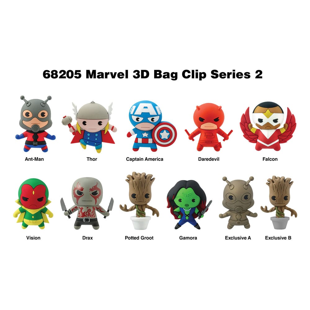 Marvel 3D PVC Bag Clips Series 2 Display 24 Monogram Int.