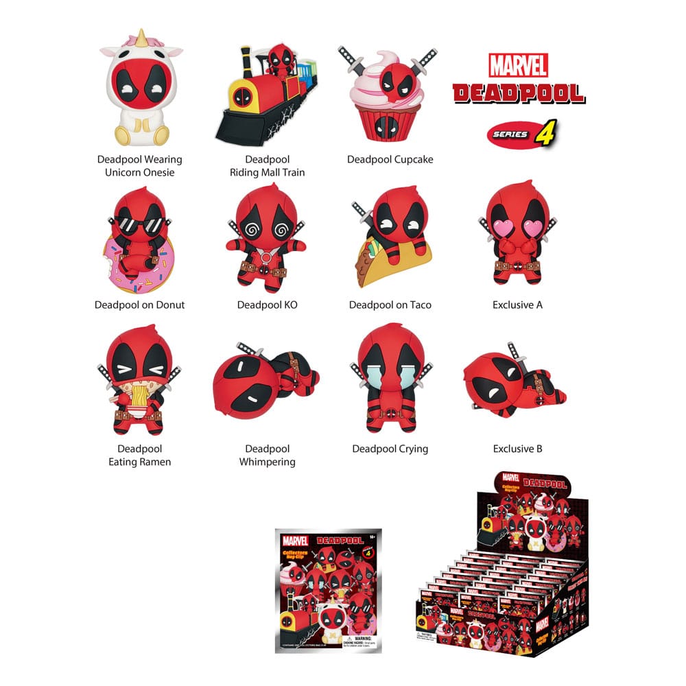 Deadpool PVC Bag Clips Series 4 Display 24 Monogram Int.