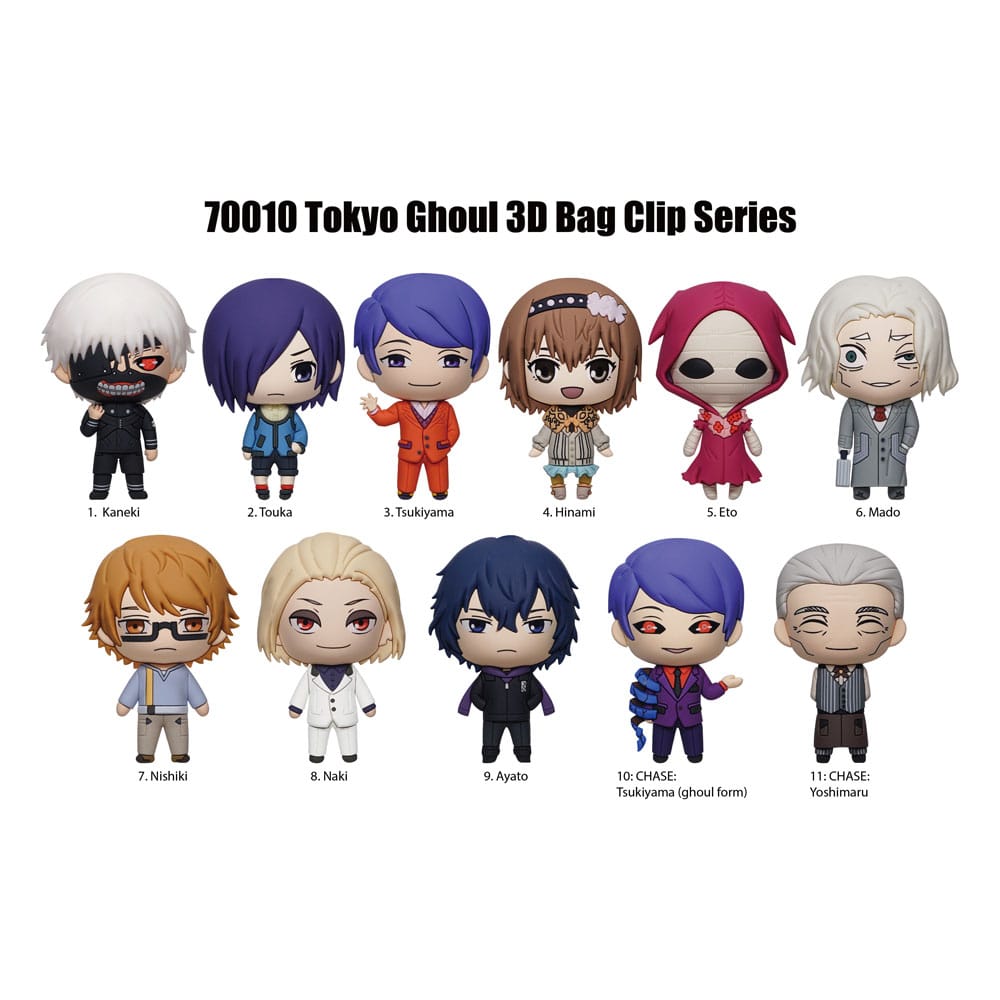 Tokyo Ghoul 3D PVC Bag Clips Series 2 Display 24 Monogram Int.