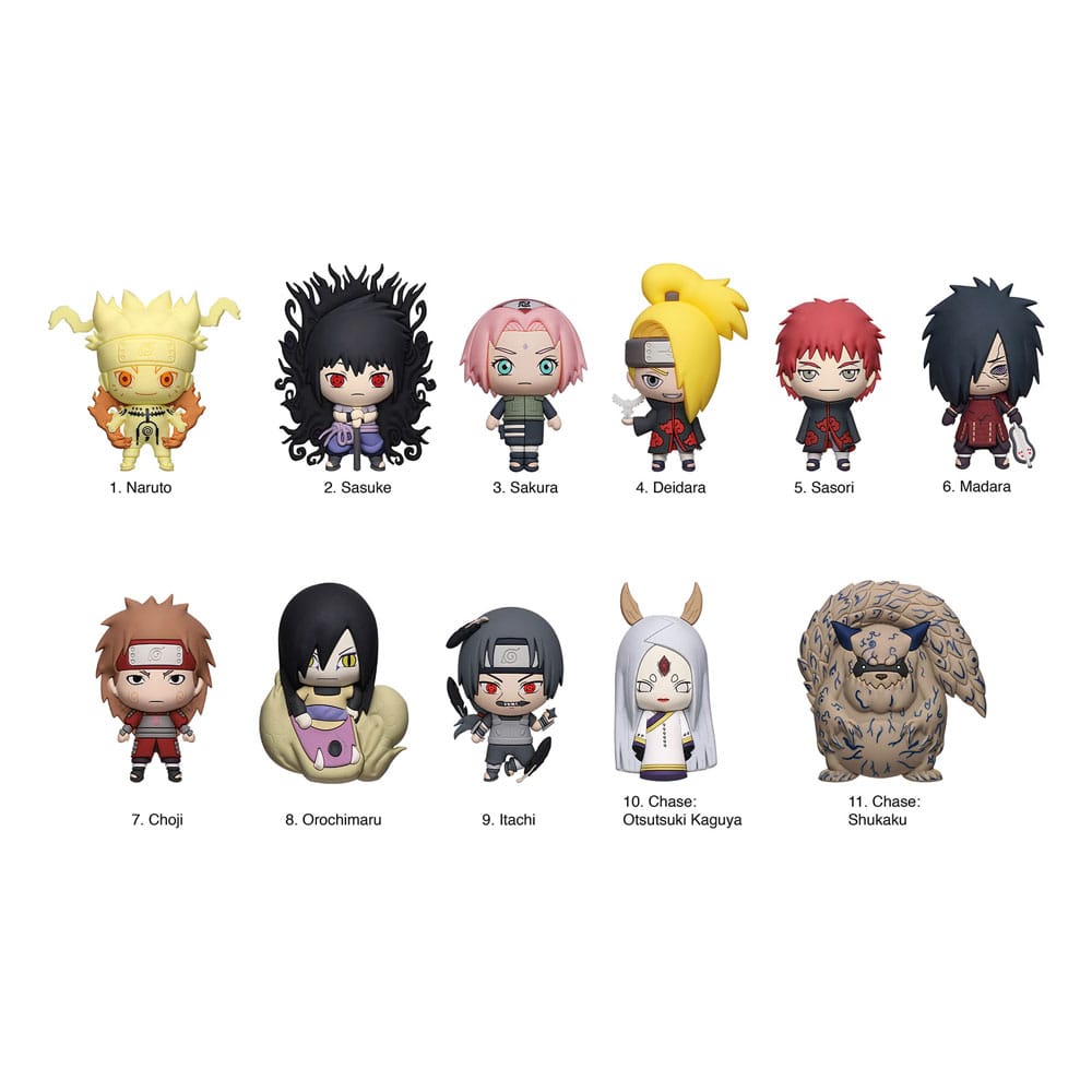 Naruto 3D PVC Bag Clips Series 6 Display 24 Monogram Int.
