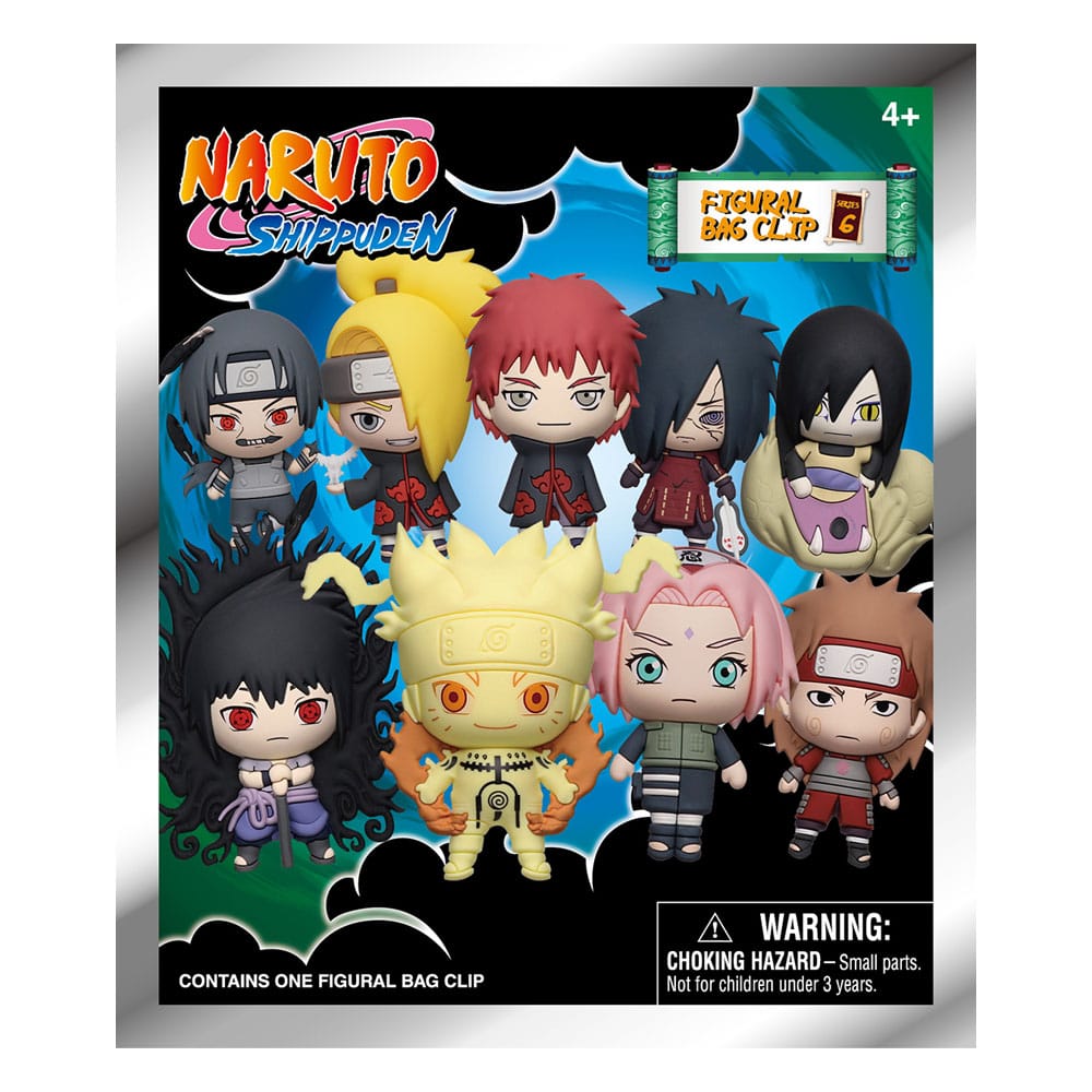 Naruto 3D PVC Bag Clips Series 6 Display 24 Monogram Int.