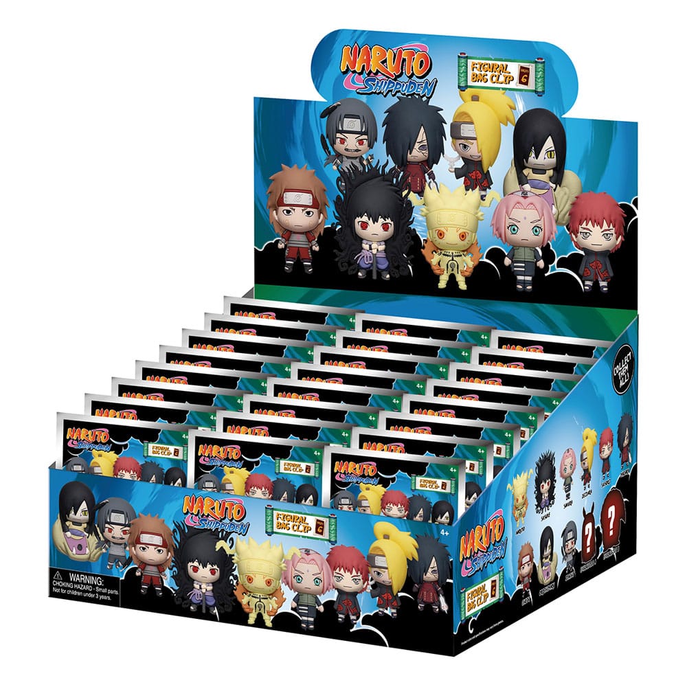 Naruto 3D PVC Bag Clips Series 6 Display 24 Monogram Int.