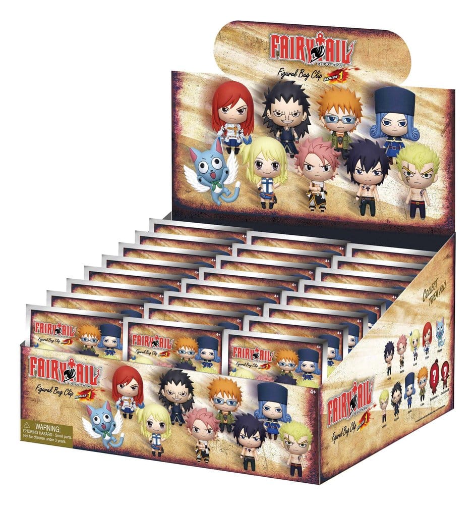 Fairy Tail 3D Foam Bag Clips Serie 1 Display 24 Monogram Int.