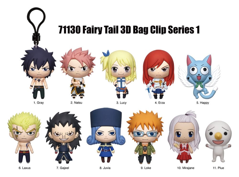 Fairy Tail 3D Foam Bag Clips Serie 1 Display 24 Monogram Int.