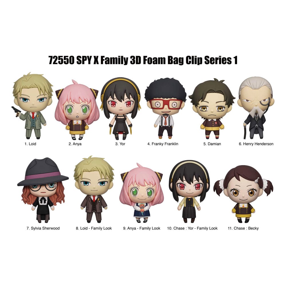 Spy x Family 3D Foam Bag Clips Series 1 Display 24 Monogram Int.
