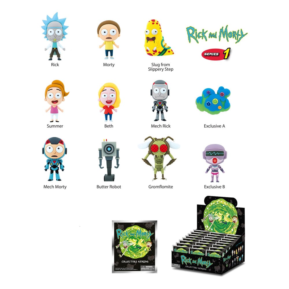 Rick and Morty 3D PVC Bag Clips Series 1 Display 24 Monogram Int.