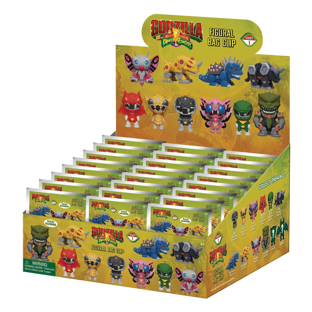 Godzilla vs. Power Rangers 3D PVC Bag Clips Series 1 Display 24 Monogram Int.